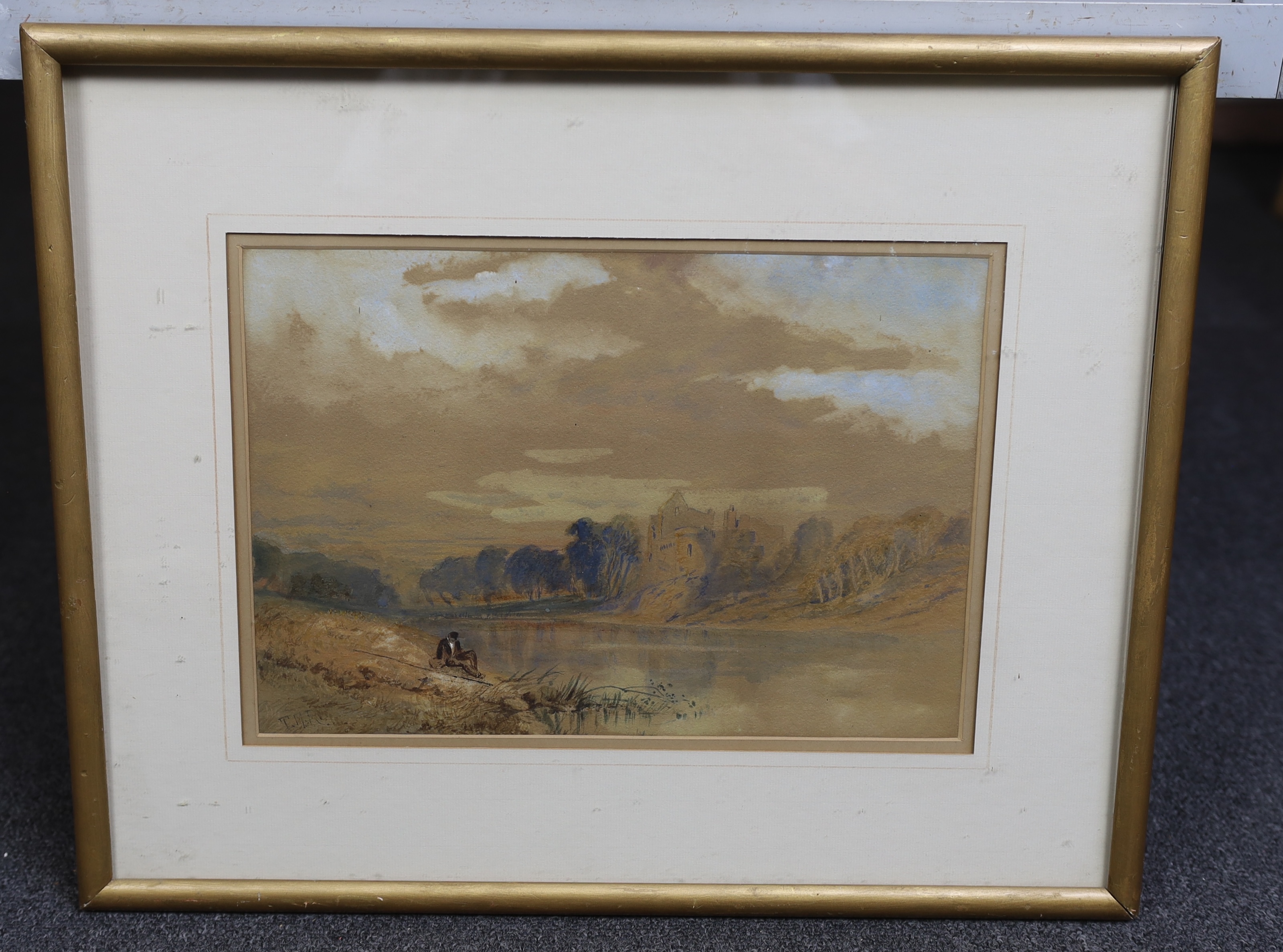 Thomas Miles Richardson Jnr. R.W.A (1813-1890), watercolour, Bolton Abbey, signed in pencil, dated 1854, 22 x 32cm. Condition - fair, discolouration